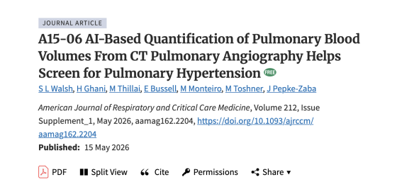 AI-Based Quantification of Pulmonary Blood Volumes From CT Pulmonary Angiography Helps Screen for Pulmonary Hypertension