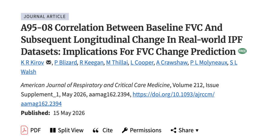 Correlation Between Baseline FVC And Subsequent Longitudinal Change In Real-world IPF Datasets: Implications For FVC Change Prediction