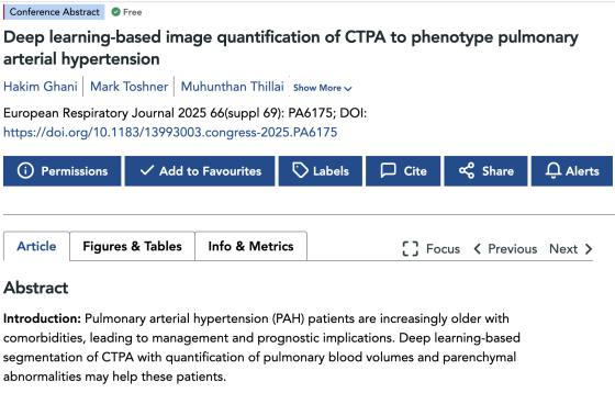 Deep Learning-based Image Quantification of CTPA to Phenotype Pulmonary Arterial Hypertension