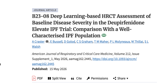 Deep Learning-based HRCT Assessment of Baseline Disease Severity in the Deupirfenidone Elevate IPF Trial: Comparison With a Well-Characterised IPF Population
