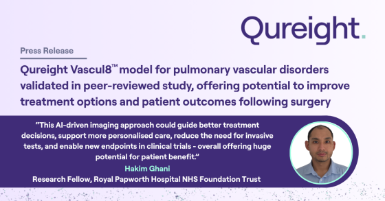 Qureight Vascul8 model for pulmonary vascular disorders validated in peer-reviewed study, offering potential to improve treatment options and patient outcomes following surgery