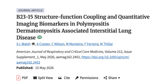 Structure-function Coupling and Quantitative Imaging Biomarkers in Polymyositis Dermatomyositis Associated Interstitial Lung Disease
