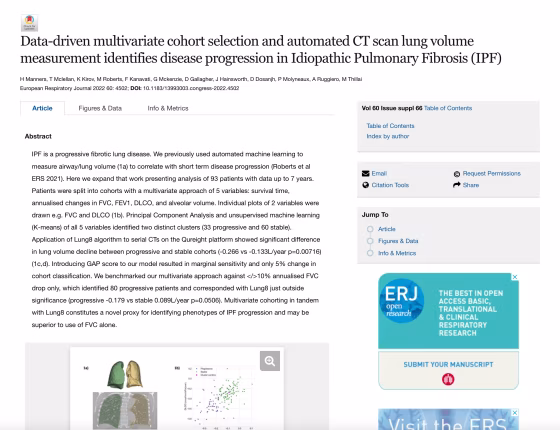Automated cohort selection ERS abstract