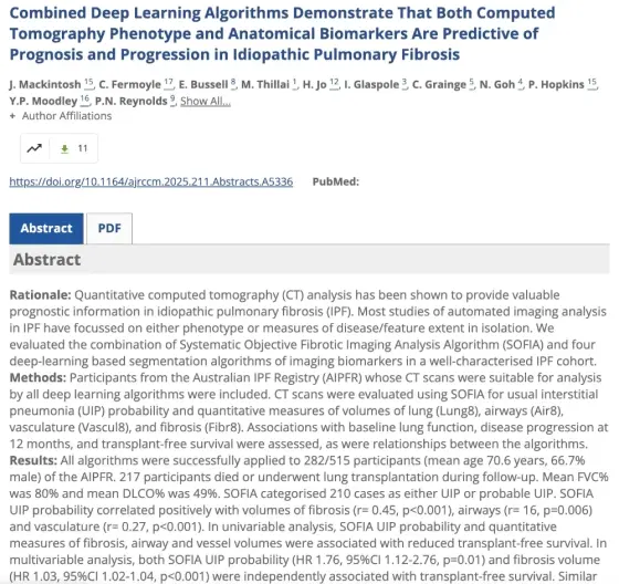 Combined Deep Learning Algorithms Demonstrate That Both Computed Tomography Phenotype and Anatomical Biomarkers Are Predictive of Prognosis and Progression in Idiopathic Pulmonary Fibrosis