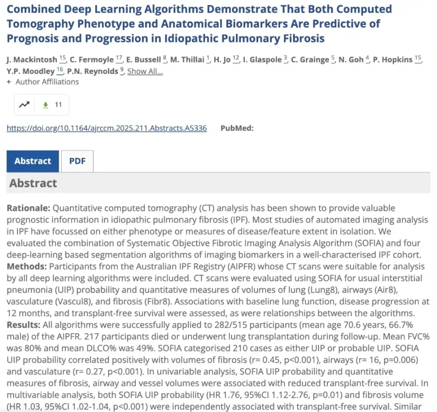 Combined Deep Learning Algorithms Demonstrate That Both Computed Tomography Phenotype and Anatomical Biomarkers Are Predictive of Prognosis and Progression in Idiopathic Pulmonary Fibrosis